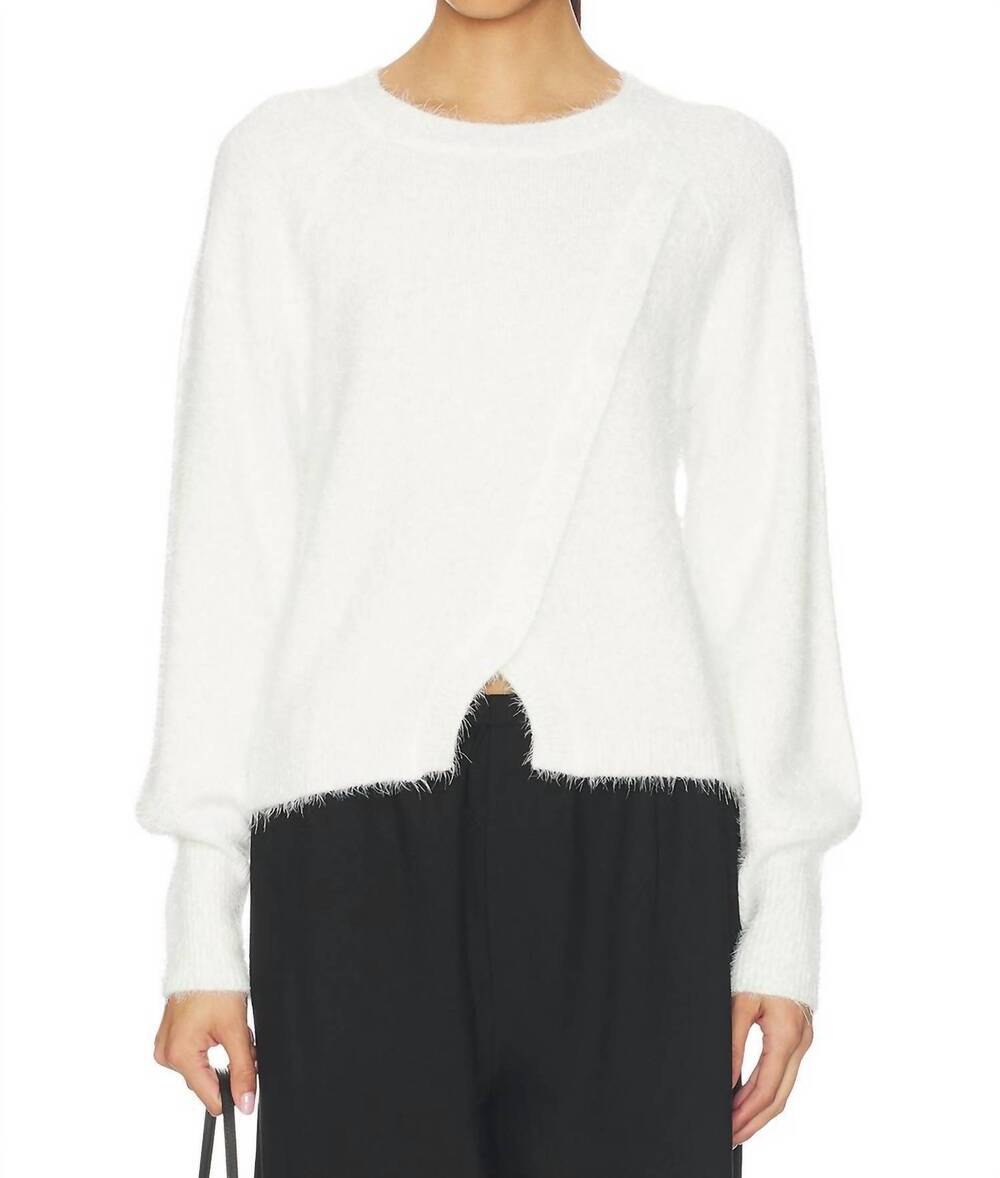 NEW BOBI diagonal raglan cardigan in soft white